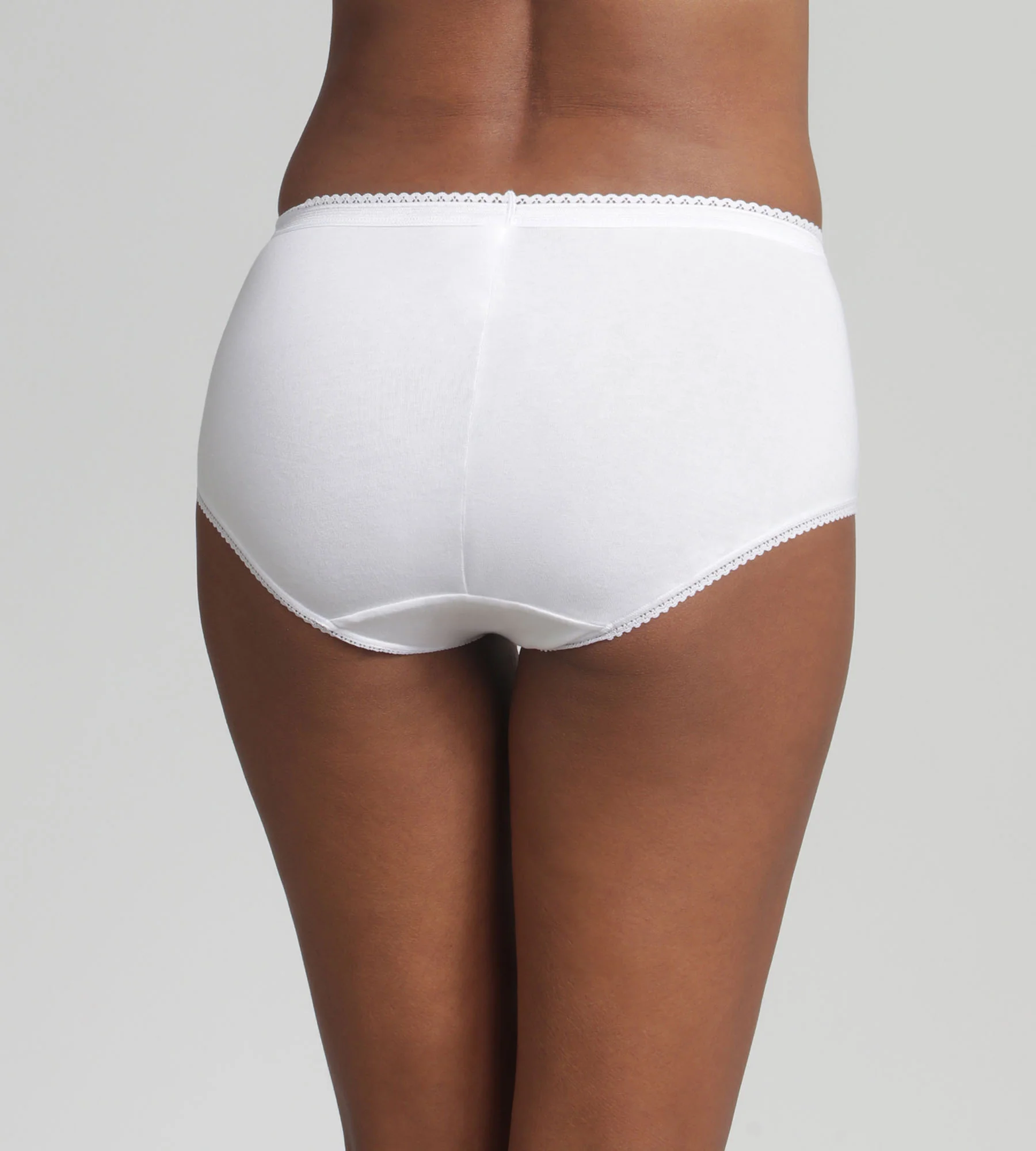 Pacco da 2 slip midi bianchi Cotone e Pizzo - Image 2
