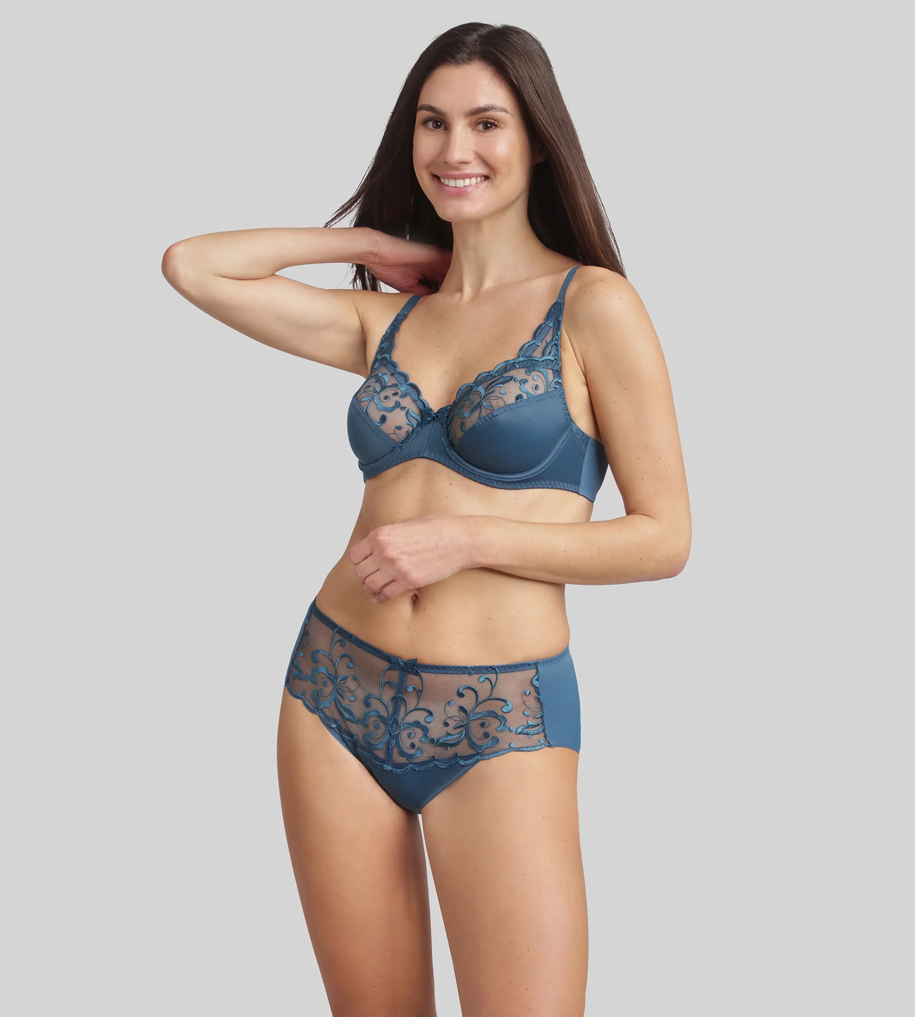 Reggiseno a balconcino con ferretto verde pino Essential Elegance Embroidery - Image 3