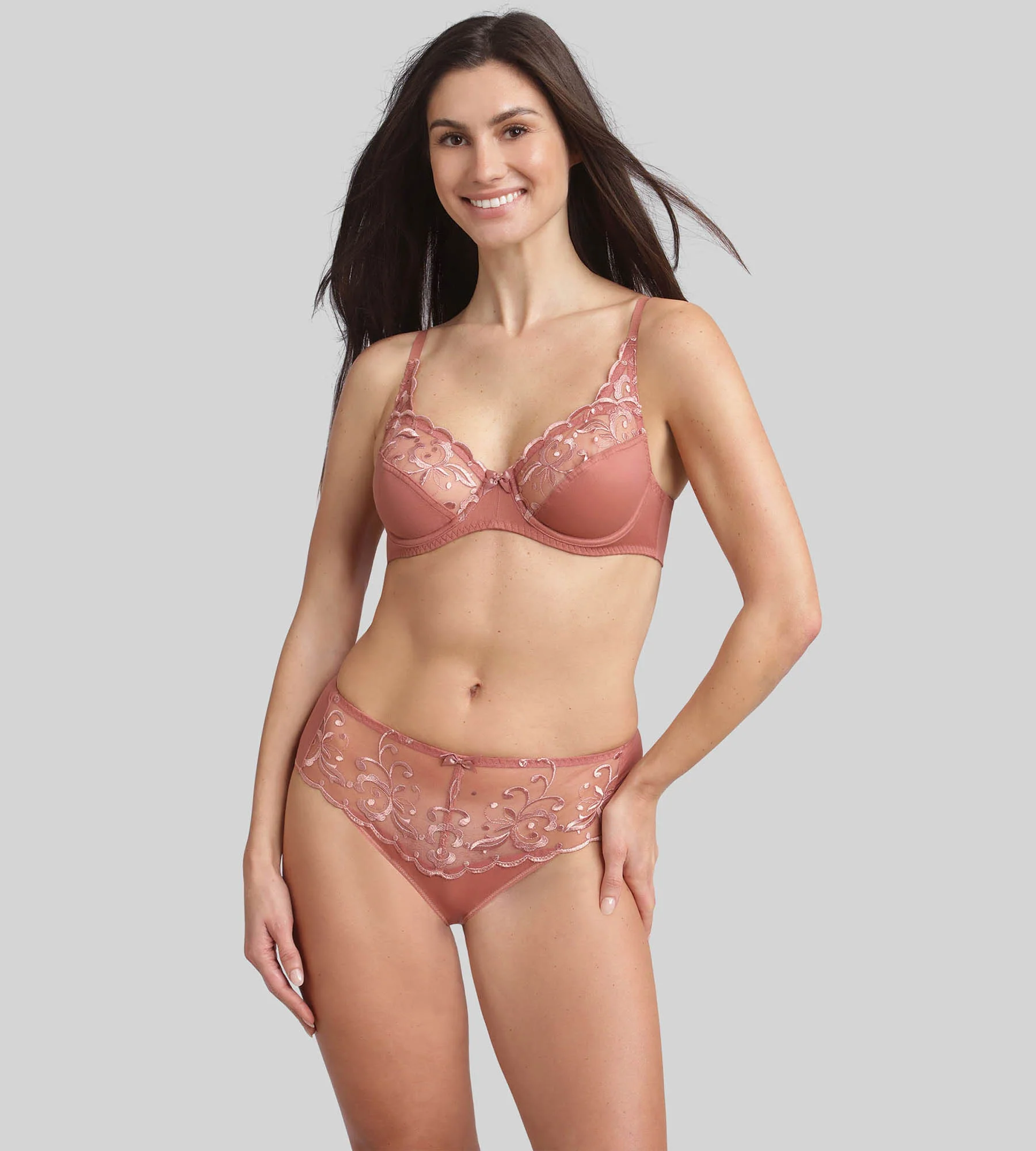 Reggiseno con ferretto cannella Essential Elegance Embroidery - Image 3