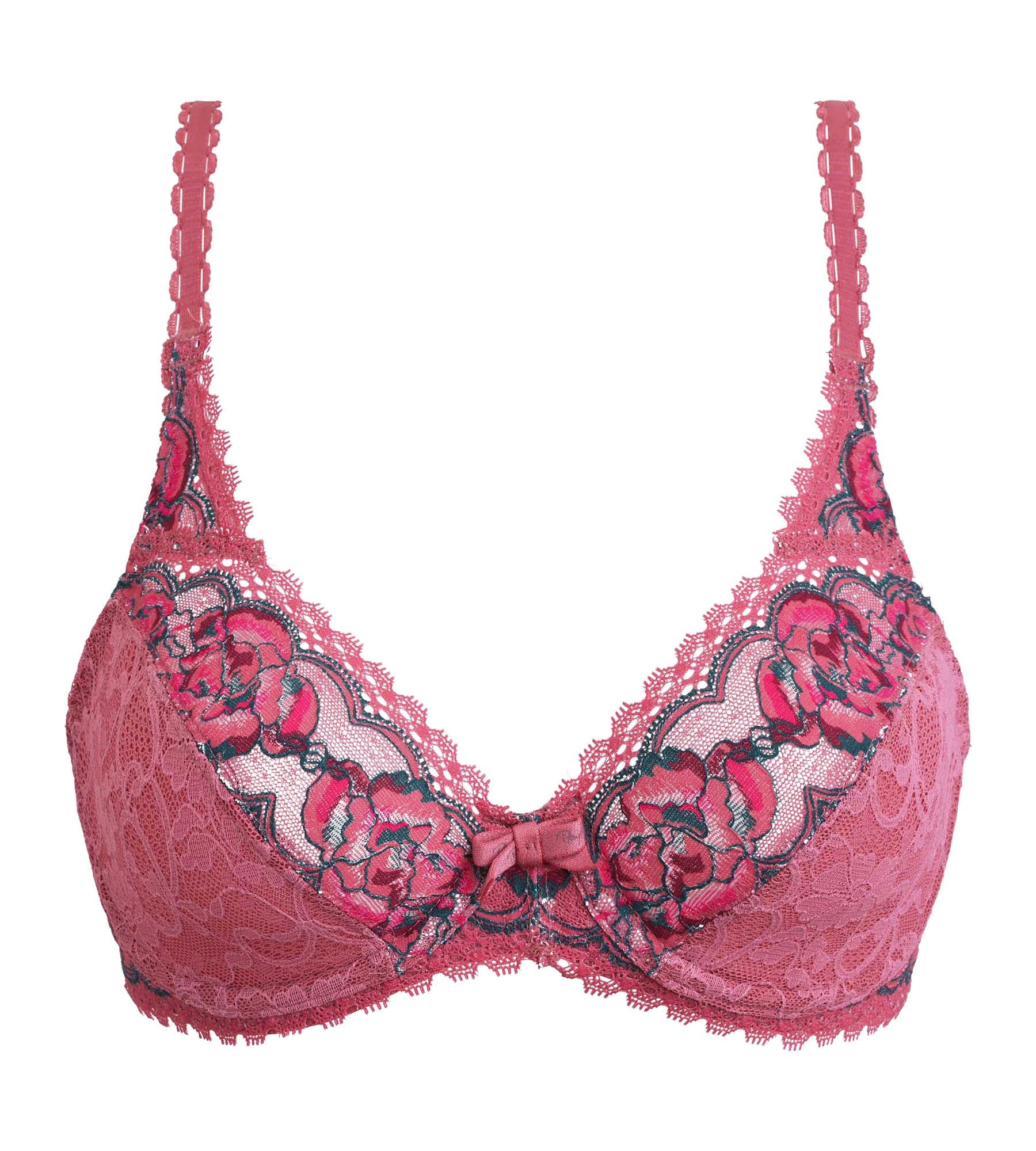 Reggiseno con ferretto rosa floreale Flowery Lace Riciclato - Image 5