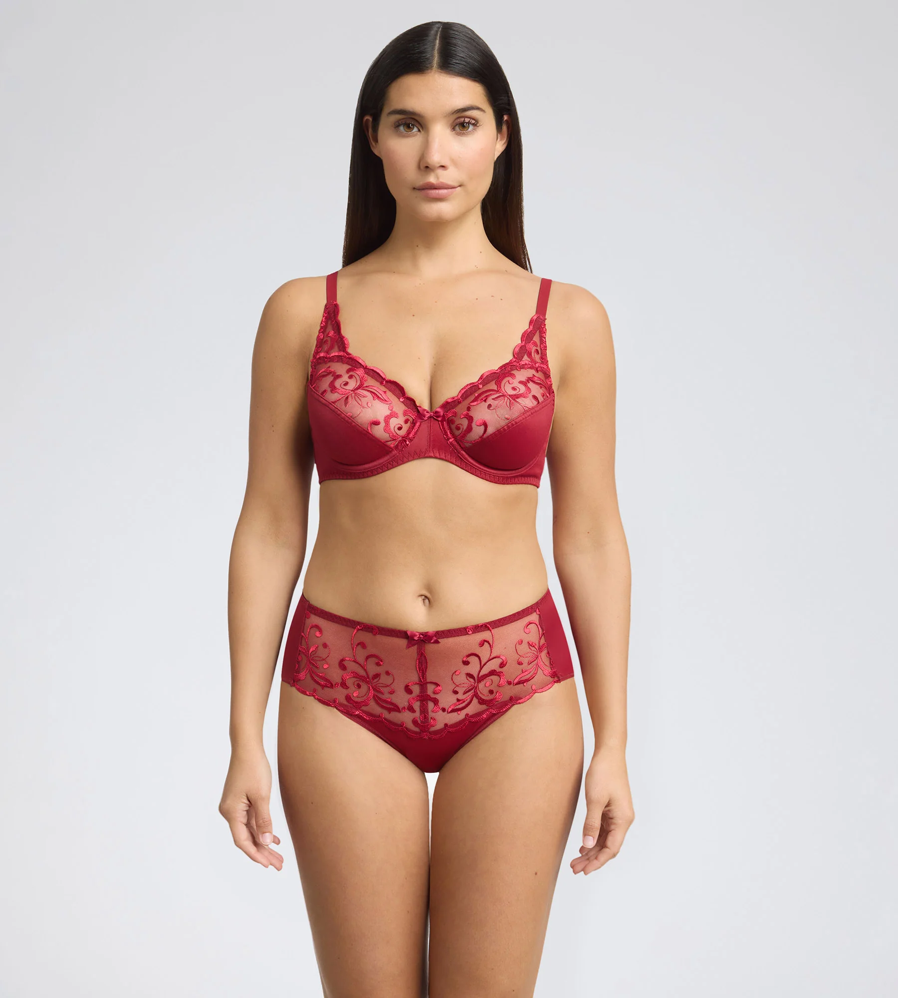 Reggiseno con ferretto rosso velluto Essential Elegance Embroidery - Image 3