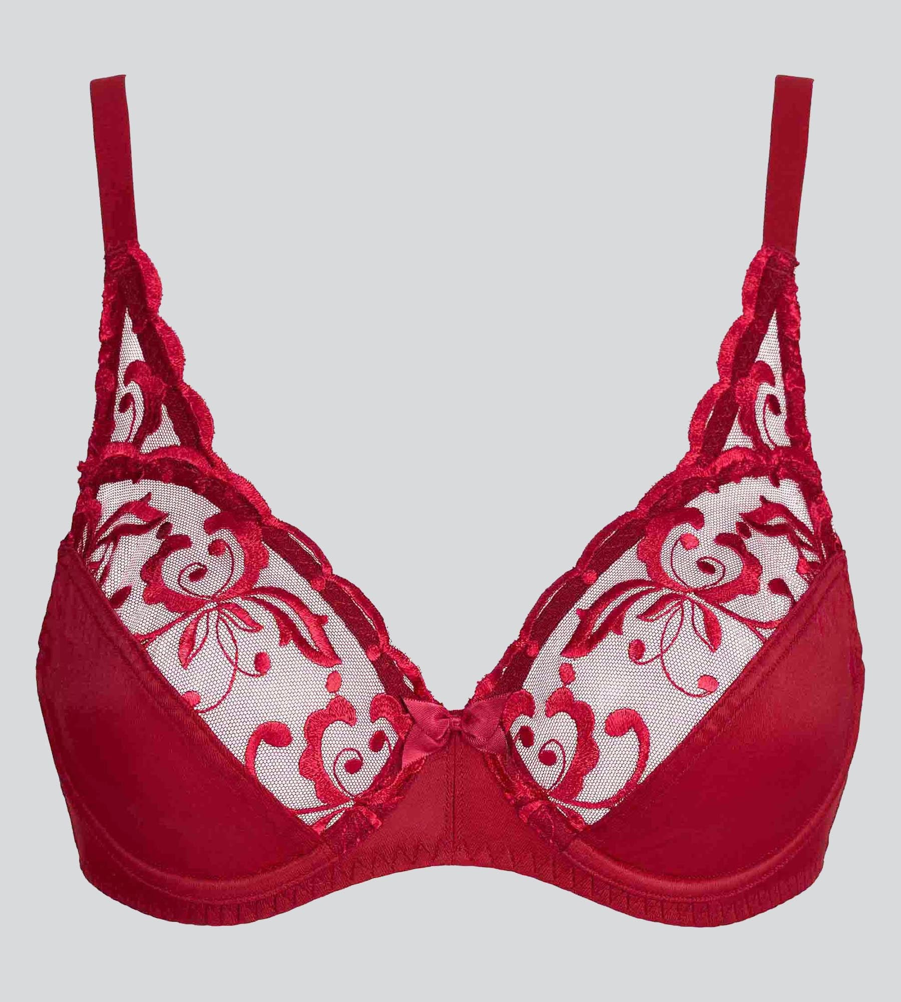 Reggiseno con ferretto rosso velluto Essential Elegance Embroidery - Image 5