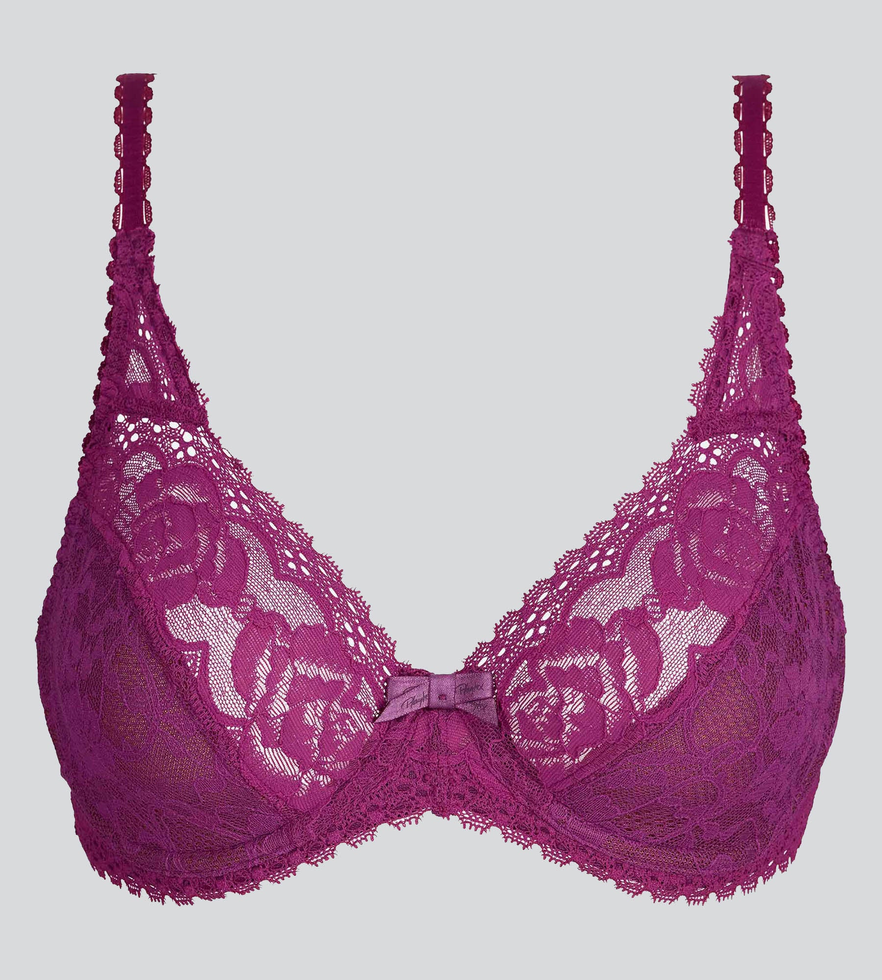 Reggiseno con ferretto viola imperial Flowery Lace Riciclato - Image 5