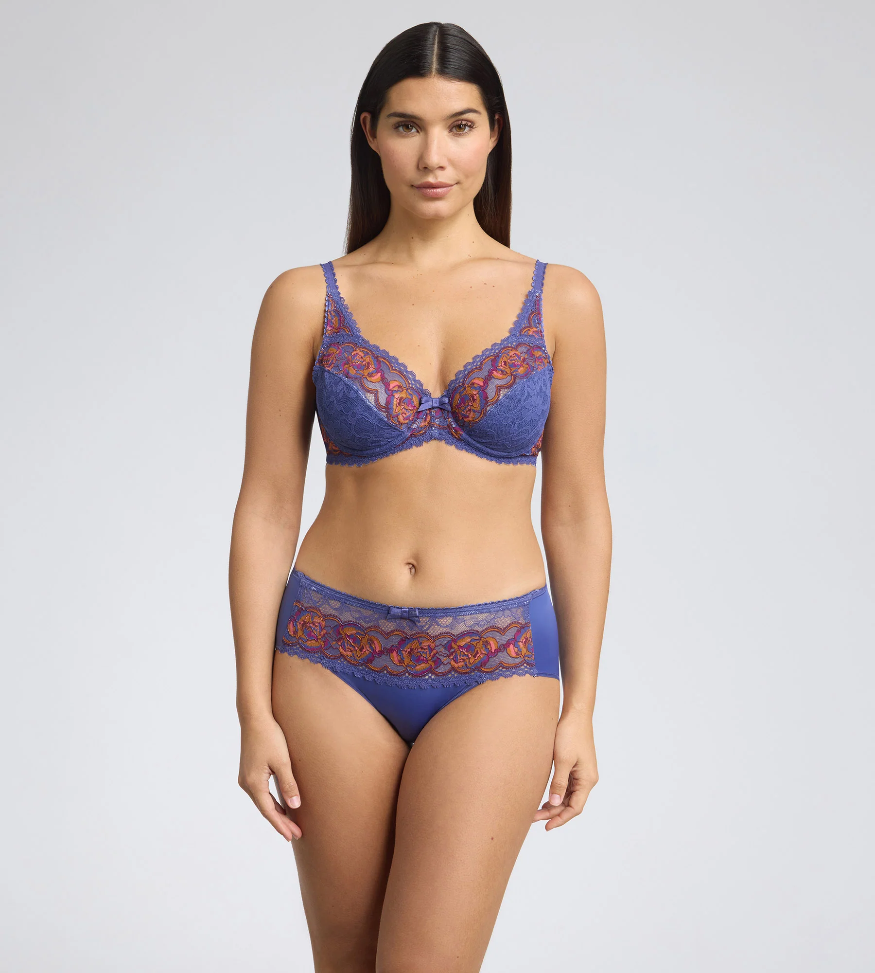 Slip blu e rosso Flowery Lace Riciclato - Image 3